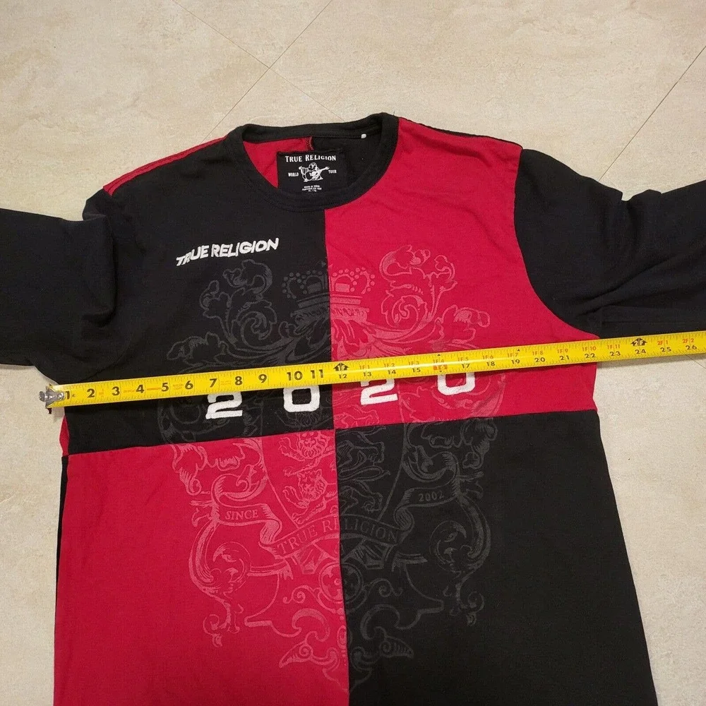 True Religion World Tour 2020 Mens XL Embroidered Heavyweight Long‎ Sleeve Shirt